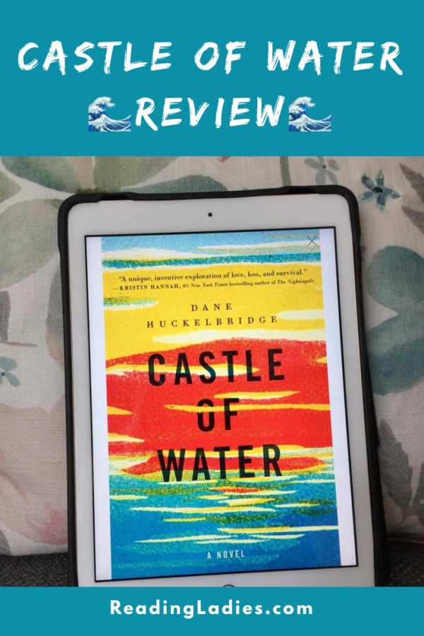 Castle of Water by Dane Hucklebridge (kindle propped against a softly muted floral pillow shows cover)