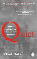 Quiet by Susan Cain (Cover: red lettering on a soft blue background)