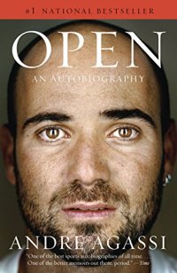 Open by Andre Agassi (cover) Image: a head shot of Andre Agassi